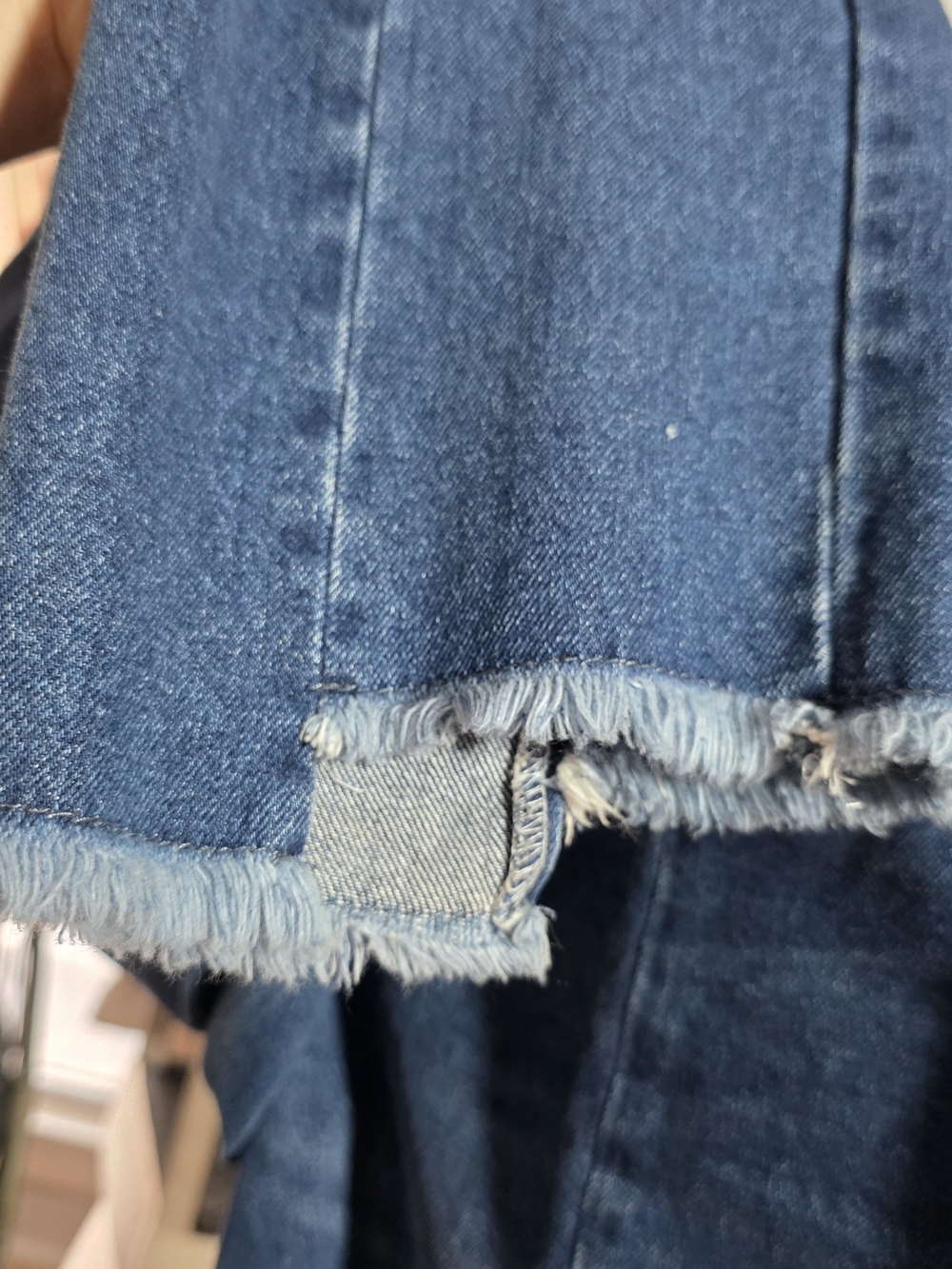 Mango High-Rise Wide Leg Jeans in Medium Blue Denim - Picture 7 of 8